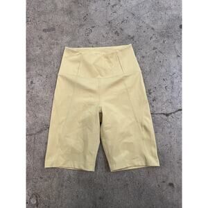 Girlfriend Collective Shorts Womens Small Yellow Volt High Rise Bike Stretch XS‎